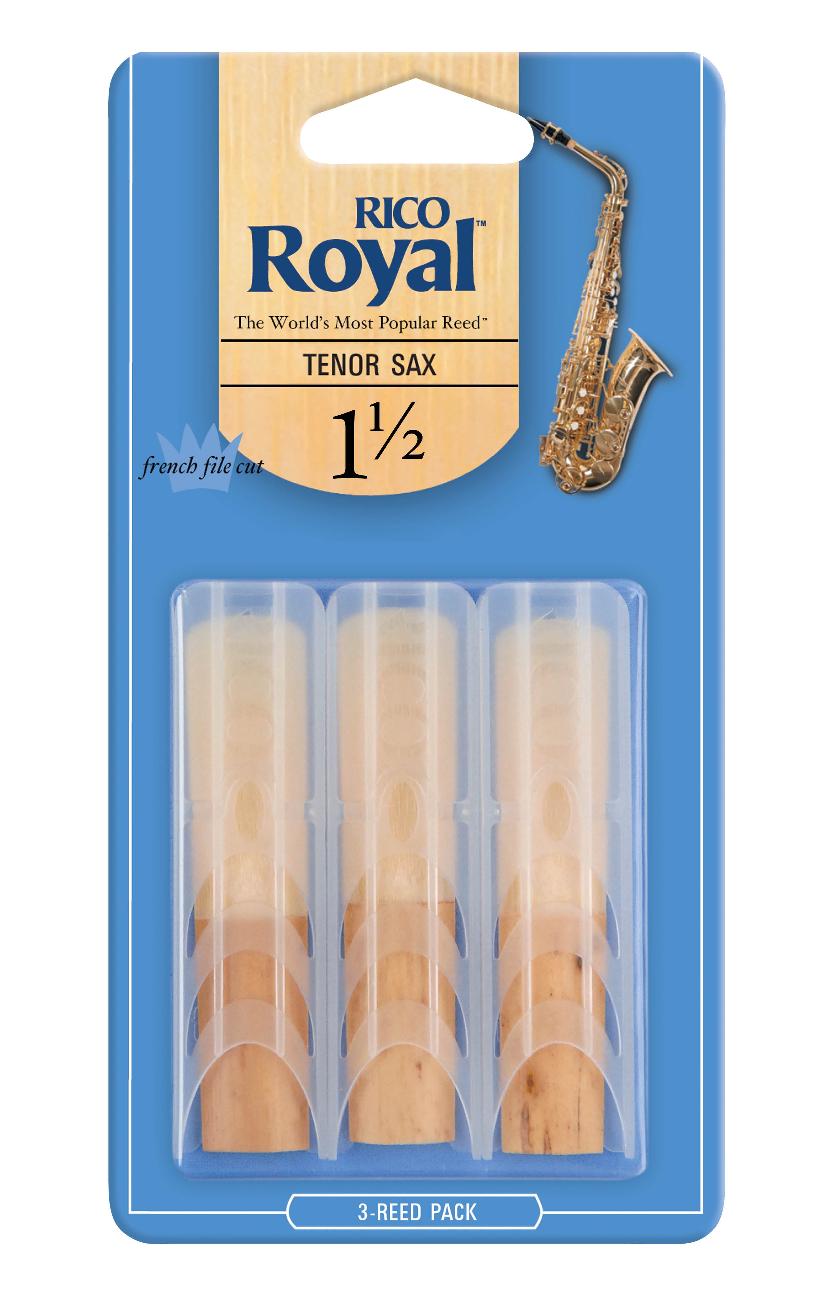 Rico Royal Tenor Saxophone 1.5 Reeds - 3 Pack