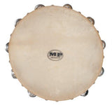 Xtreme Mano Percussion 12 Inch Wooden Tambourine With 20 Pairs Of Jingles - Calf Skin
